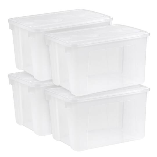 IRIS® 50qt. Clear Wing Lid Storage Boxes, 4ct.